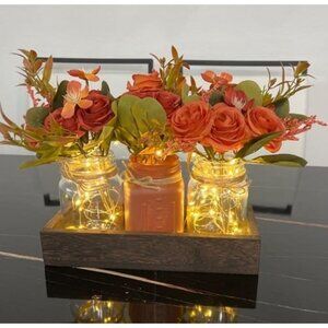 New Mason Jar Lights Centerpiece Table Decorations for Dining Room Farmhouse